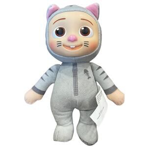 NWOT Cocomelon JJ KITTY Cat Plush Doll 8" Gray Pretend Play